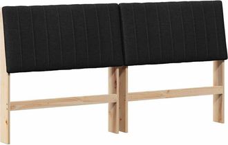 vidaXL Cabecero Tapizado Negro 200 Cm Madera De Pino Macizo Vidaxl