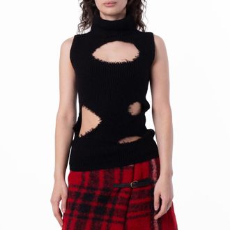 Maison Margiela Distressed Roll Neck Sweater, Size X-Small