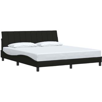 vidaXL Estructura De Cama Sin Colch&oacute;n Hanko Tela Negro 180x200 Cm Vidaxl