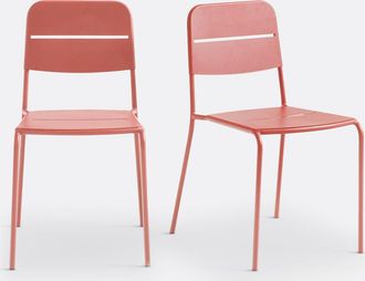 La Redoute Interieurs Set van 2 metalen tuinstoelen, Dune