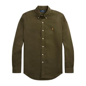Polo Ralph Lauren Custom Fit Linen Shirt - male - Polo Ralph Lauren - Casual Shirts - Green - M - Shirts