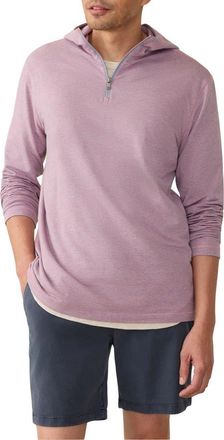 Faherty Movement Quarter Zip Hoodie in Rose Creek Stripe at Nordstrom Rack, Size Xx-Large