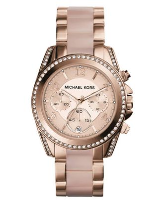 Michael Kors Womens Ladies Blair Chronograph Watch MK5943 - Rose Gold Metal - One Size