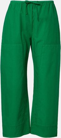 Leset Kyoto cropped cotton wide-leg pants