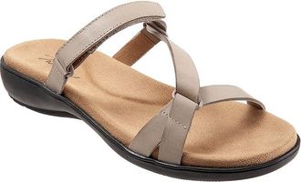 Trotters Raja Womens Shoes Grey Leather : 10.5 N (AA), Synthetic