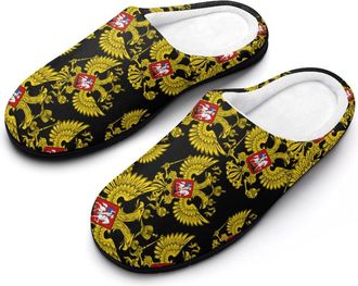 Generic Coat of Arms of Russia Cotton Slippers for Women Indoor Outdoor Slipper Slip-On Memory Foam Home Shoes