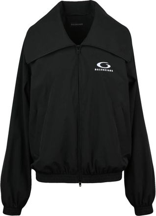 Balenciaga Felpa Over con Zip - Dames - Vesten met rits - Zwart - 2XS - Polyester - Hoodies & sweatvesten