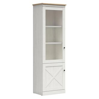 Petits Meubles Vitrina 2 puertas estratificado blanco marr&oacute;n