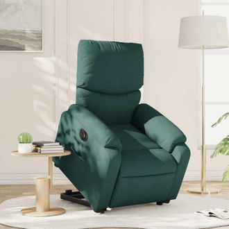 vidaXL Vidaxl - Sill&oacute;n El&eacute;ctrico Reclinable Elevable De Tela Verde Oscuro