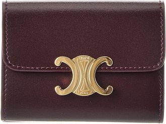 Celine Celine Triomphe Leather Compact Wallet
