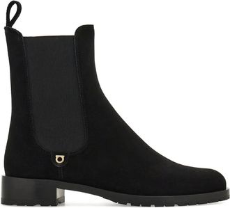 Ferragamo suede Chelsea boots - women - Bos Taurus/Lambskin/Goat Skin/Rubber - 10.5C - Black