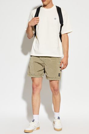 Stone Island T-shirt With Logo, Mens, Cream