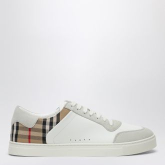 Burberry White and Check leather sneakers