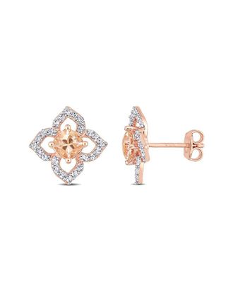 Rina Limor Rose Gold Vermeil 1.58 Ct. Tw. Gemstone Floral Earrings