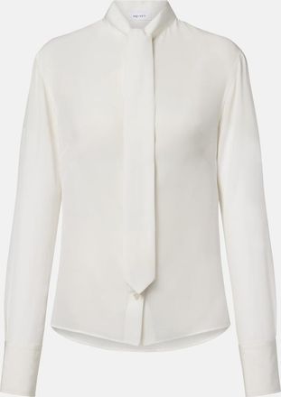 Alexander McQueen Tie-neck cr&ecirc;pe de chine blouse