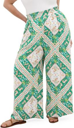 City Chic Jayla Print Pants in Prairie Scarf at Nordstrom, Size Xxxs