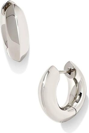 Kendra Scott Womens Mikki Metal Huggie Earrings In Polished Silver