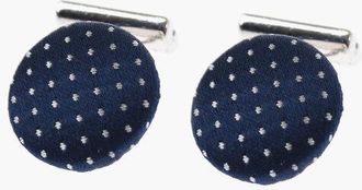 Corneliani Metal Cufflinks Lined With Dot Embroidered Silk size Unica