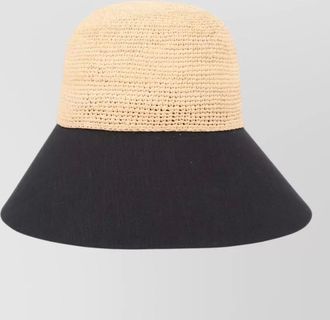 Helen Kaminski wide brim crochet two tone hat