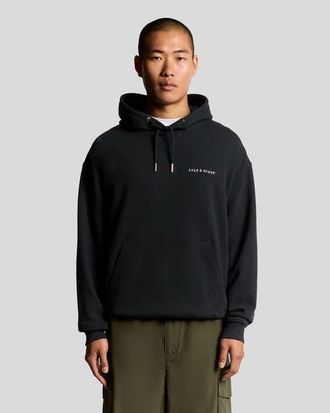 Lyle & Scott Script Brushback Pullover Hoodie in Dark Navy at Nordstrom, Size Xx-Large
