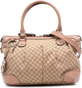 Gucci Borsa a tracolla Sukey in tela con motivo Diamante 2016-2025 - Marrone