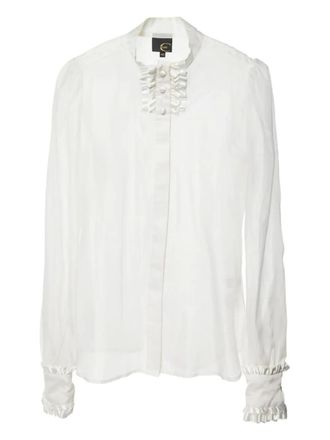Cavalli Blouse met ruches - Wit