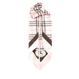 Burberry Check Silk Scarf - female - Burberry - Silk Scarves - Pink - ONE SIZE - Accessories