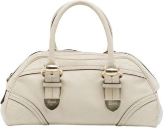 Gucci Pre-owned Signoria Handbag - Dames - Vintage Handtas - Beige - ONE Size - Leer - Vintage