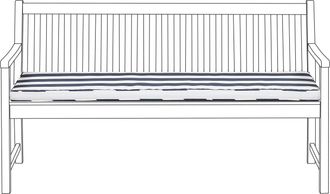 Beliani Beliani - Coj&iacute;n De Asiento Para Exterior Colch&oacute;n Para Banco Resistente Al Agua Poli&eacute;ster Azul Y Blanco 152 X 54 Cm Jard&iacute;n Vivara