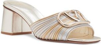 Valentino Garavani VLOGO Slide Sandal in Silver/Platino/Brass at Nordstrom, Size 10.5Us