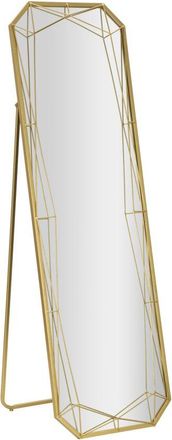 Mauro Ferretti Espejo De Pie Dorado Cm 46x2-57x153 (medida Del Espejo Cm 43x150)