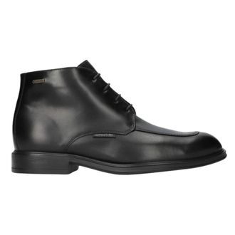Mephisto Waterdichte Heren Enkellaars - Zwart Leer - Heren - Veterlaarzen - Zwart - 39 EU - Leer - Schoenen