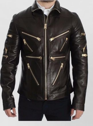 Dolce & Gabbana lambskin leather zipped jacket