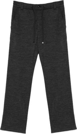 Moncler Gestructureerde wolmix taps toelopende broek - Heren - Sweatpants - Grijs - M - Wol - Broeken