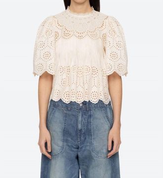 Sea New York Lainey Puff Sleeves Top In Cream