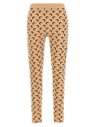 Marine Serre Moon Printed Leggings Beige-Donna