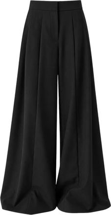 Meimeij Rechte broek - Dames - Wijde Broeken - Zwart - M - Wol - Broeken