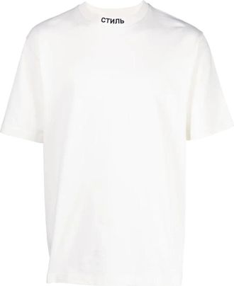 Heron Preston Ctnmb Logo T-Shirt Wit/Zwart Korte Mouw - Heren - T-shirts - Wit - S - Katoen - Tops
