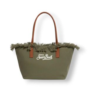 MC2 Saint Barth Tote Bags, female, Green, Size: ONE SIZE City Bag Mid Fringe Shoulder Bag