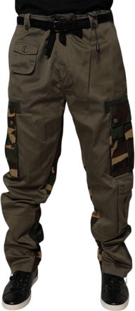 Dolce & Gabbana Multicolor Patchwork Camouflage Cargo Mens Pants