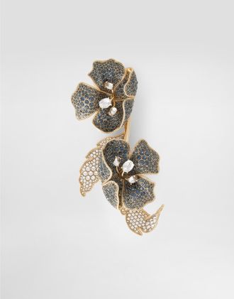 Dolce & Gabbana Flower Brooch With Rhinestones - Man Bijoux Gold Metal Onesize