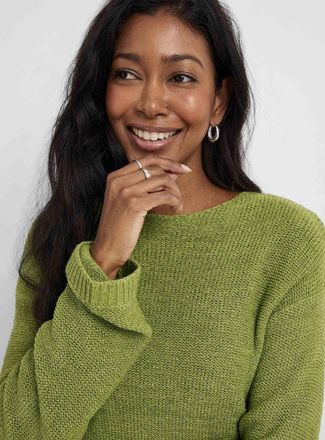 Contemporaine Womens Textured knit boat-neck sweater