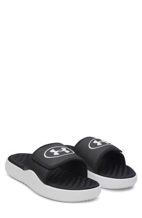 Under Armour Ignite Pro 8 Slide Sandal in Black/White at Nordstrom, Size 12
