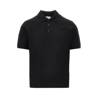 Saint Laurent Cassandre embroidery Boxy polo shirt Man XL