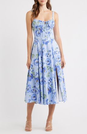 Emerald Sundae Print Tie Back Midi Dress in Perry at Nordstrom, Size X-Small