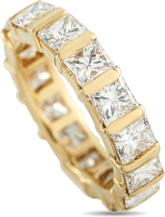 Luxury Bazaar 18K Yellow Gold 5.50ct Diamond Bar-Set Eternity Band Ring MF25-122325