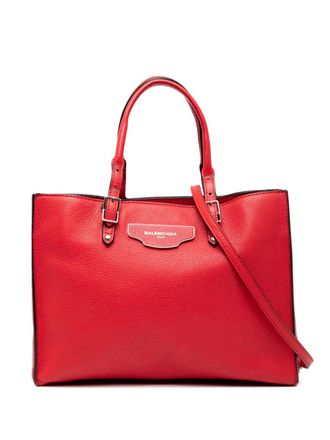 Balenciaga 2015 Grained Calfskin Papier A6 Zip Around Tote satchel - Red
