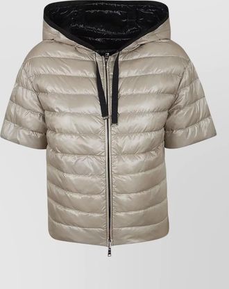 Herno hooded quilted jacket short sleeves
