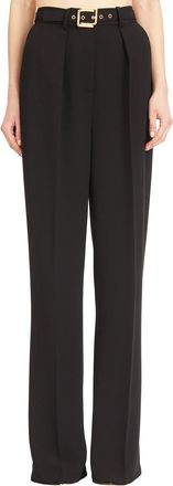 Elisabetta Franchi Womens Trousers With Belt - Black - Size EU 36 (Womens)