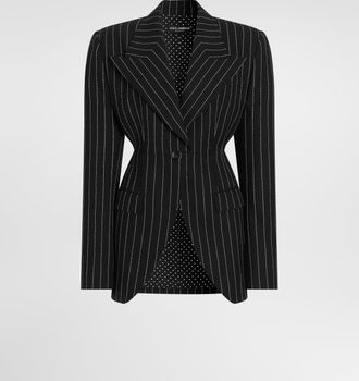 Dolce & Gabbana Single-breasted Pinstripe Virgin Wool Jacket - Woman Blazers Multicolor 38